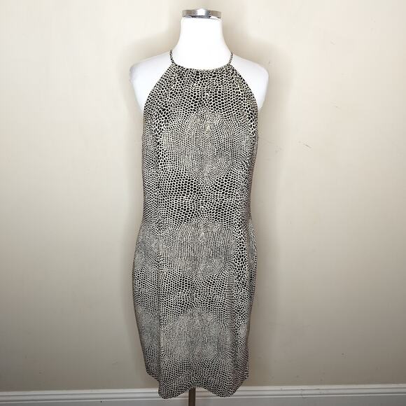 Maggy London Silk Dress Spotted Halter Sleeveless - Picture 1 of 10
